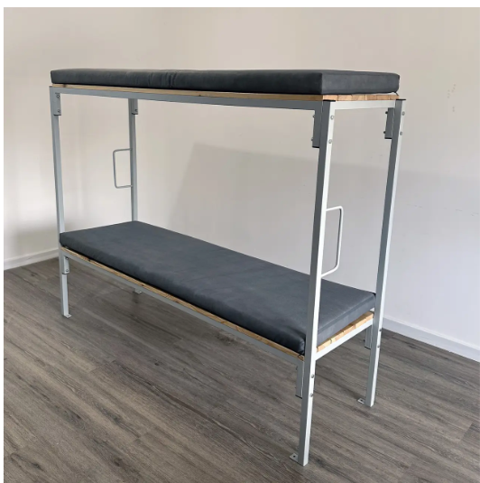 Топчан, ліжко для укриттів з одинарне двухярусне з матрацем, 190Х700 ,висота 1500, бренд Сімпл Солюшн.